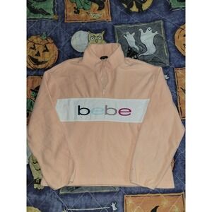 Bebe Sport Women's‎ Pink Cloud Polar Fleece 1/4 Zip Jacket Size XL